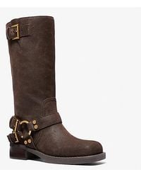 Michael Kors - Crosby Suede Moto Boot - Lyst