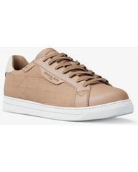 Michael Kors - Mk Keating Crocodile Embossed Suede And Leather Trainers - Lyst