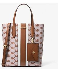 Michael Kors - Vincent Small Logo Jacquard Convertible Tote Bag With Card Case - Lyst