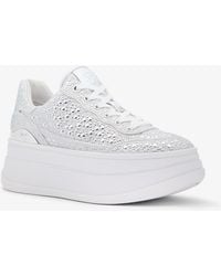 MICHAEL Michael Kors - Mk Basket Hayes En Mélange De Lin Clouté À Semelle Compensée - Lyst