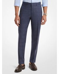 Michael Kors - Mk Prince De Galles Checkered Wool Blend Trousers - Lyst