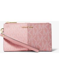 Michael Kors Smartphone-Brieftasche Adele Aus Logostoff In Blockfarben - Pink