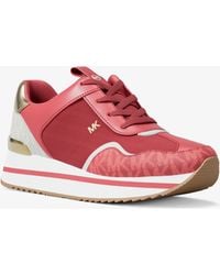 MICHAEL Michael Kors - Mk Raina Color-Block Mesh And Signature Logo Trainer - Lyst