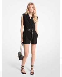 Michael Kors - Crepe Double-breasted Romper - Lyst