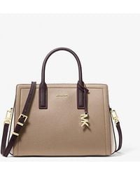 Michael Kors - Mk Laila Medium Color-Block Pebbled Leather Satchel - Lyst