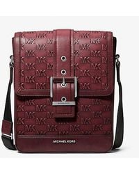 Michael Kors - Mk Colby Logo Embossed Burnished Leather Messenger Bag - Lyst