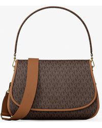 MICHAEL Michael Kors - Mk Holmes Medium Signature Logo Convertible Messenger Bag - Lyst