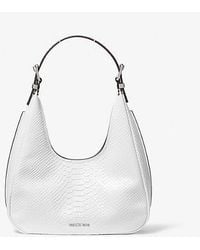 Michael Kors - Nolita Small Snake Embossed Leather Hobo Shoulder Bag - Lyst