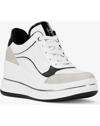 MICHAEL Michael Kors - Mk Emmy Mixed-Media Wedge Trainer - Lyst