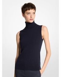 Michael Kors - Mk Cashmere Sleeveless Polo Neck - Lyst