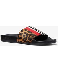 MICHAEL Michael Kors Sandalo Slide Ayla In Pelle Effetto Cavallino Con Stampa Animalier - Multicolore