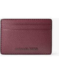 MICHAEL Michael Kors - Mk Jet Set Pebbled Leather Card Case - Lyst