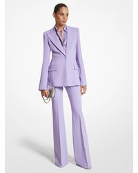 Michael Kors - Haylee Stretch Virgin Wool Blend Flare Leg Pants - Lyst