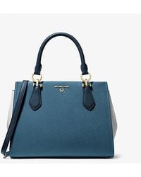 MICHAEL Michael Kors - Marilyn Medium Color-block Saffiano Leather Satchel - Lyst