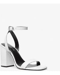 MICHAEL Michael Kors - Mk Merriam Leather Block Heel Sandal - Lyst