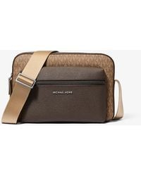 Michael Kors - Mk Hudson Textured And Signature Logo Camera Crossbody Bag - Lyst