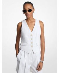 Michael Kors - Linen And Cotton Twill Vest - Lyst