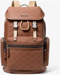 Michael Kors - Mk Jet Set Logo Embossed Pebbled Leather Backpack - Lyst