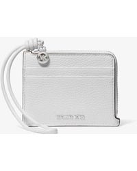 MICHAEL Michael Kors - Mk Jet Set Small Pebbled Leather Card Case Wristlet - Lyst