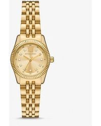 Michael Kors - Lexington Three-hand Gold-tone Stainless Steel Watch - Lyst