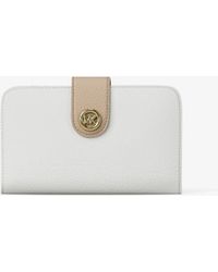 MICHAEL Michael Kors - Mk Pop Charm Medium Color-Block Pebbled Leather Logo Wallet - Lyst
