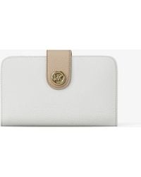 MICHAEL Michael Kors - Mk Pop Charm Medium Color-Block Pebbled Leather Logo Wallet - Lyst