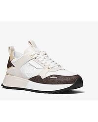 Michael Kors - Theo Mk Initial Canvas Trainers - Lyst
