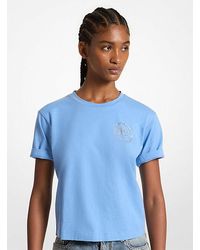 Michael Kors - Embellished Logo Organic Cotton T-shirt - Lyst