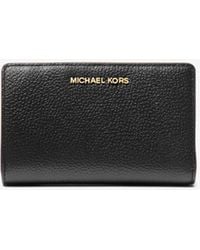 Michael Kors - Mk Medium Pebbled Leather Wallet - Lyst