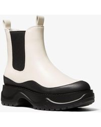 michael michael kors dupree two tone leather boot