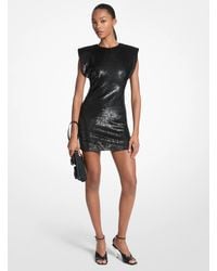 Michael Kors - Sequined Knit Mini Dress - Lyst