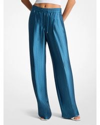 MICHAEL Michael Kors - Mk Mk2000 Logo Jacquard Satin Track Trousers - Lyst