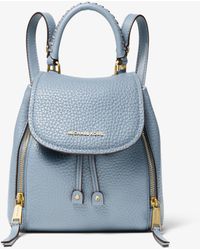 michael michael kors beacon small embroidered denim backpack