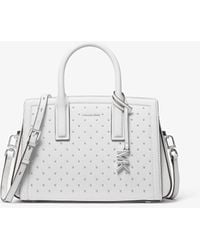 MICHAEL Michael Kors - Mk Laila Small Studded Leather Satchel - Lyst