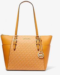 Michael Kors - Charlotte Large Logo And Leather Top-zip Tote Bag - Lyst