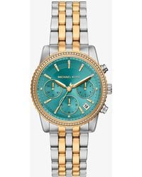 Michael Kors - Bryant Pavé Two-Tone Watch - Lyst
