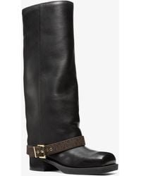 MICHAEL Michael Kors - Mk Colby Leather And Signature Logo Boot - Lyst