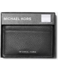 Michael Kors - Mk Hudson Pebbled Leather Card Case - Lyst