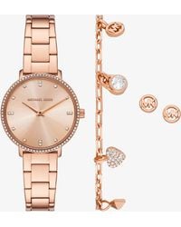 Michael Kors - Mk Mini Pyper Pavé-Tone Watch And Jewelry Gift Set - Lyst