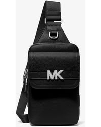 Michael Kors Hudson Pebbled Leather Sling Pack - Black