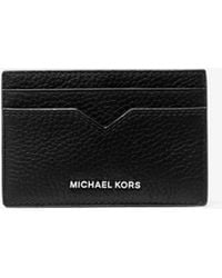 Michael Kors - Hudson Pebbled Leather Card Case - Lyst