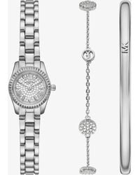 Michael Kors - Mk Petite Lexington Pavé-Tone Watch And Jewelry Gift Set - Lyst
