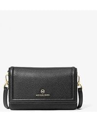 Michael Kors - Jet Set Small Pebbled Leather Smartphone Convertible Crossbody Bag - Lyst