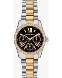 Michael Kors - Mk Mini Lexington Pavé Two-Tone Watch - Lyst