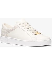 MICHAEL Michael Kors - Mk Keaton Leather And Signature Logo Trainers - Lyst
