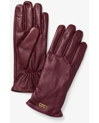MICHAEL Michael Kors - Mk Leather Gloves - Lyst