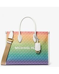 Michael Kors - Mirella Medium Rainbow Logo Tote Bag - Lyst