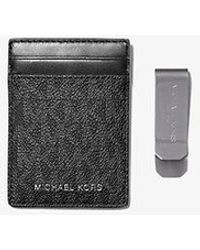 Michael Kors - Logo Card Case With Bill Clip - Lyst
