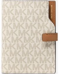 MICHAEL Michael Kors - Mk Jet Set Signature Logo Passport Wallet - Lyst
