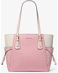 Michael Kors Outlet - Mk Grand Cabas Voyager À Couleurs Contrastées Et À Logo Signature - Lyst